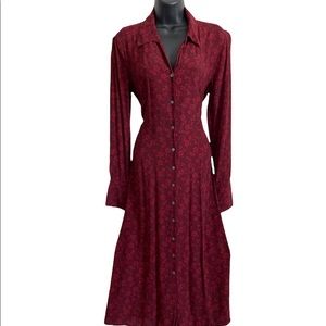 Eddie Bauer Long Sleeve Floral Prairie Dress Size Medium (8-10) EUC